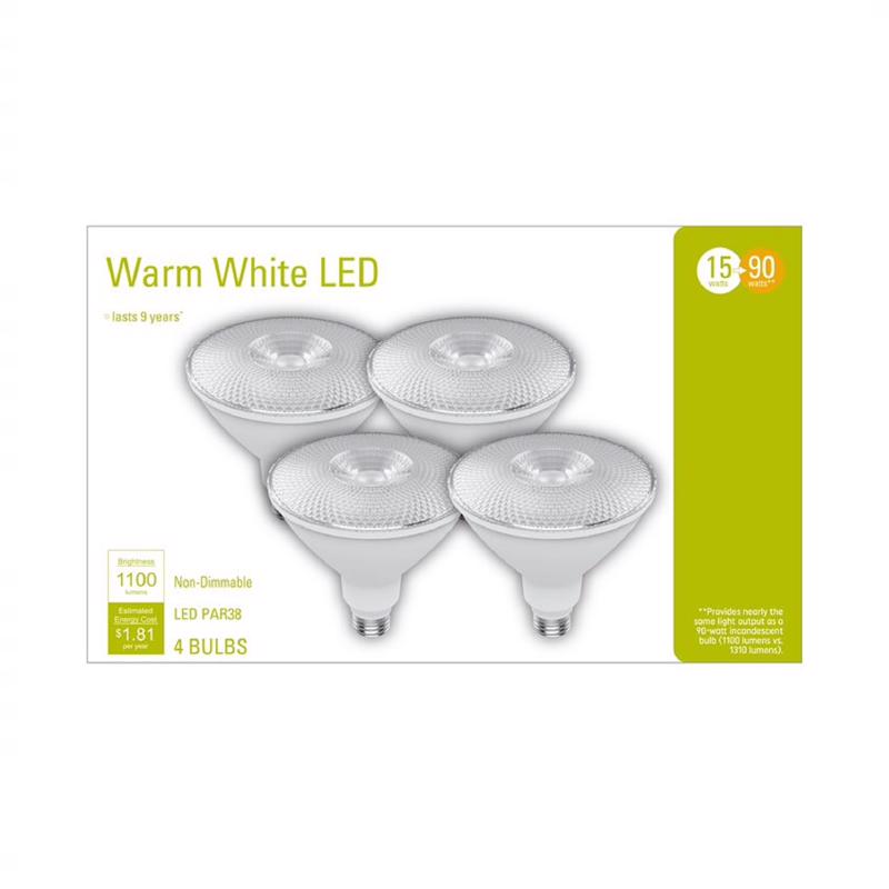 LED PAR38 E26 WW 90W 4PK