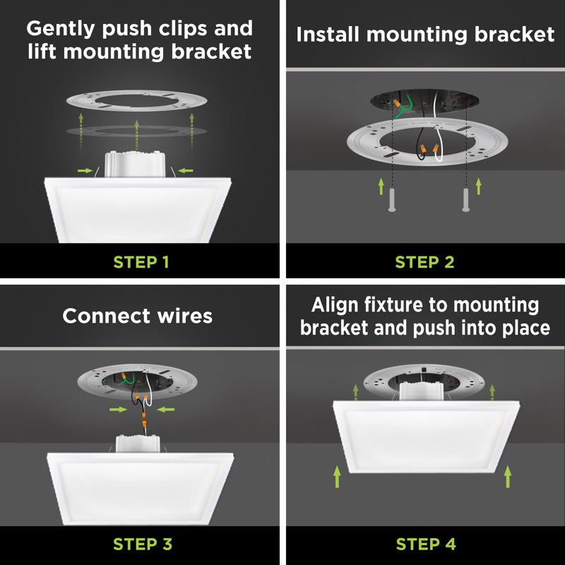 Feit EDGELIT 1.1 in. H X 5 in. W X 5 in. L Frost White LED Flat Panel Light Fixture