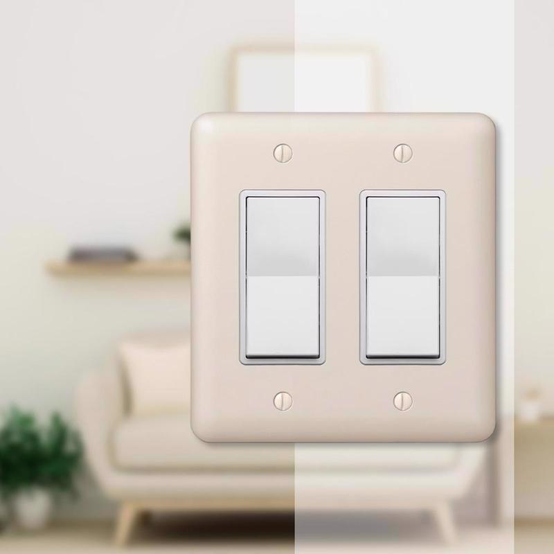 Amerelle Devon Light Almond 2 gang Stamped Steel Decorator Wall Plate 1 pk