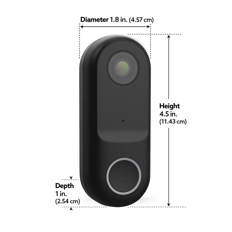 Feit Smart Home Black Plastic Wired Smart-Enabled Video Doorbell