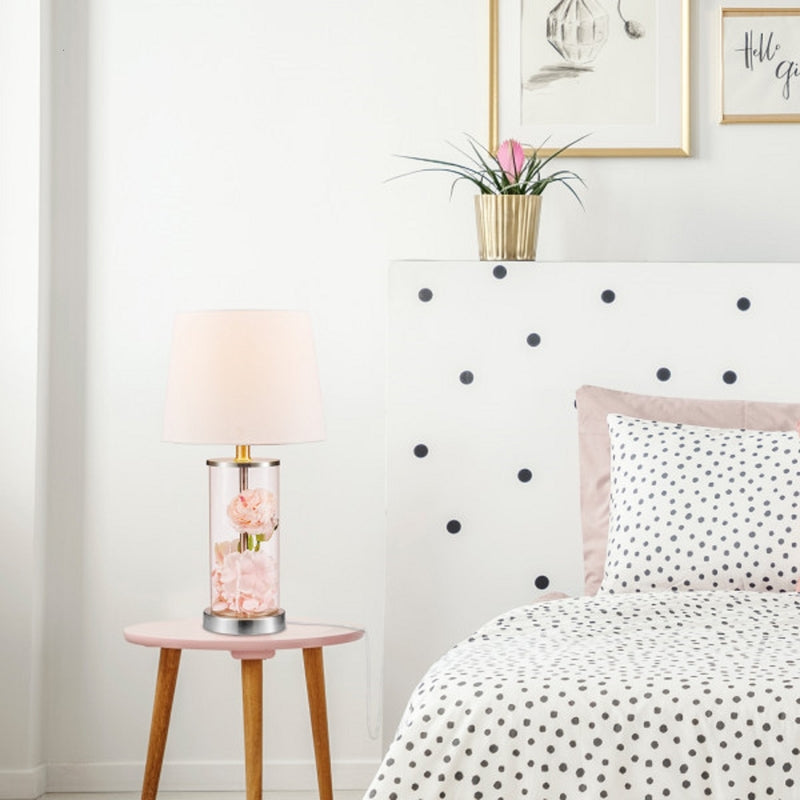 Globe Electric Maya 21 in. White Table Lamp