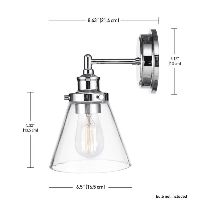 Globe Electric Parker 1-Light Chrome Wall Sconce