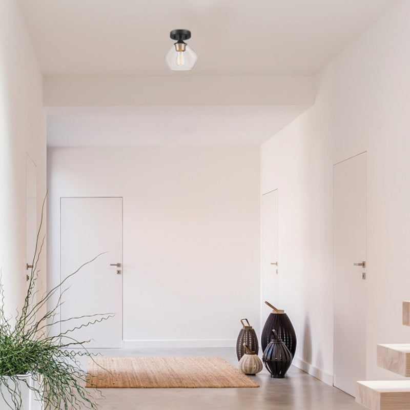 Globe Electric Harrow 9.1 in. H X 8 in. W X 8 in. L Matte Black Ceiling Light