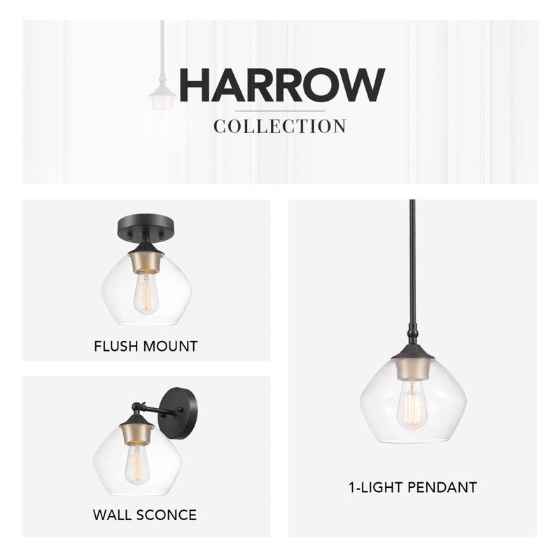Globe Electric Harrow 9.1 in. H X 8 in. W X 8 in. L Matte Black Ceiling Light