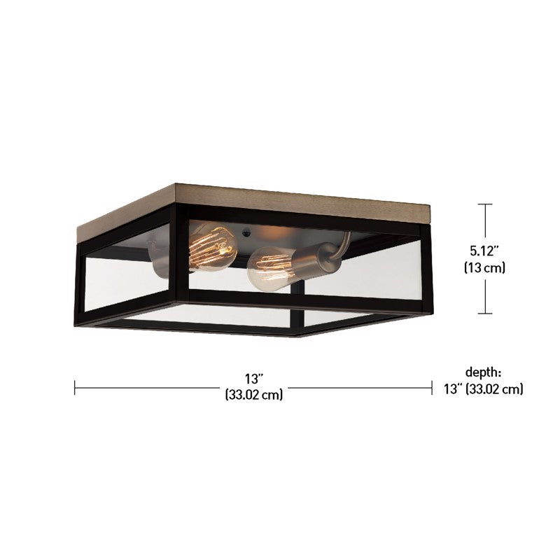 Globe Electric Verona 5.12 in. H X 13 in. W X 13 in. L Dark Bronze Ceiling Light