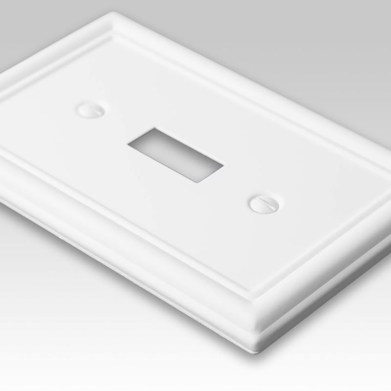 Amerelle Chelsea White 2 gang Stamped Steel Duplex/Toggle Wall Plate 1 pk