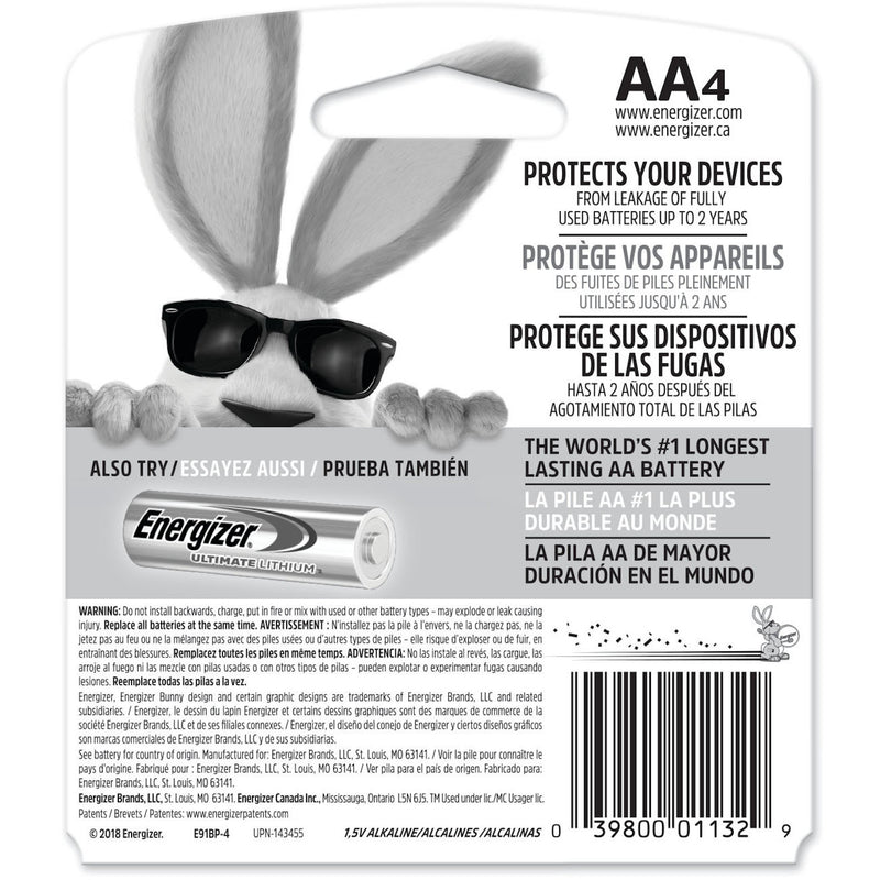 Energizer Max Premium AA Alkaline Batteries 4 pk Carded