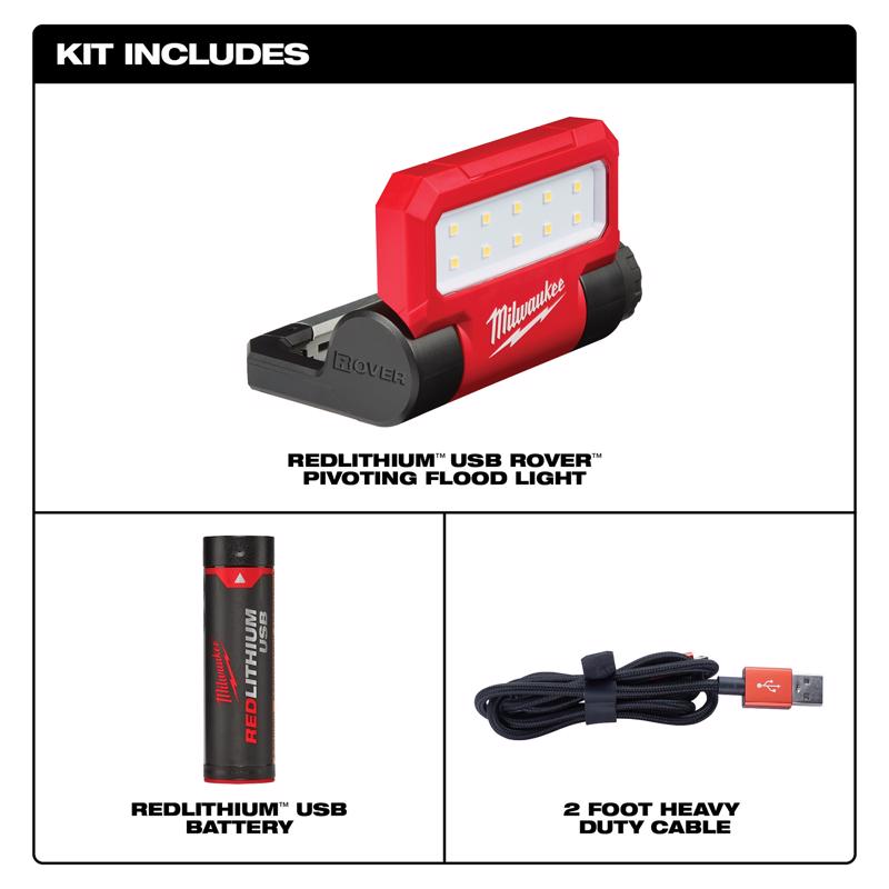 Milwaukee 550 lm Black/Red LED Work Light