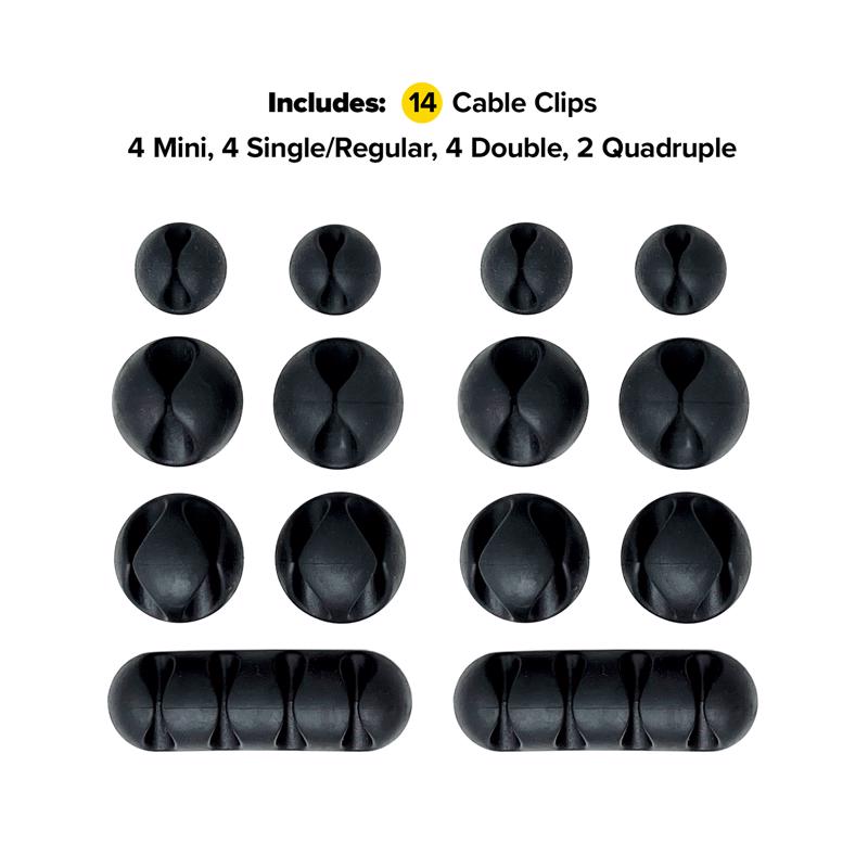 Wrap-It Cable Clips 1 in. L Black Silicone Cable Clip