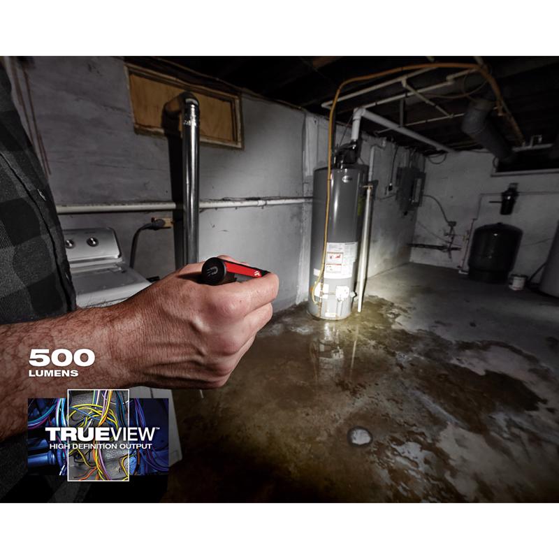 Milwaukee 500 lm Black/Red LED Rechargeable Flashlight