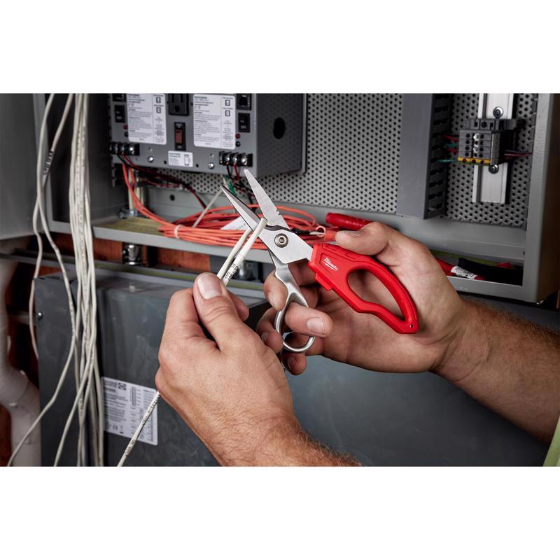 Milwaukee 10.65 in. L Red Electrician Snips