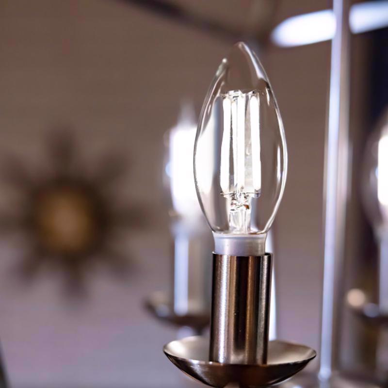 Feit White Filament B10 E12 (Candelabra) Filament LED Bulb Daylight 100 Watt Equivalence 2 pk