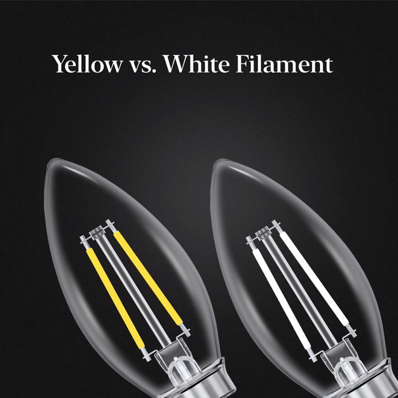 Feit White Filament B10 E26 (Medium) Filament LED Bulb Daylight 40 Watt Equivalence 2 pk