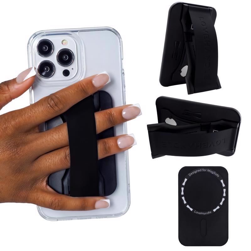 LoveHandle MagSafe Black Magnetic Stand Phone Grip For All Smartphones