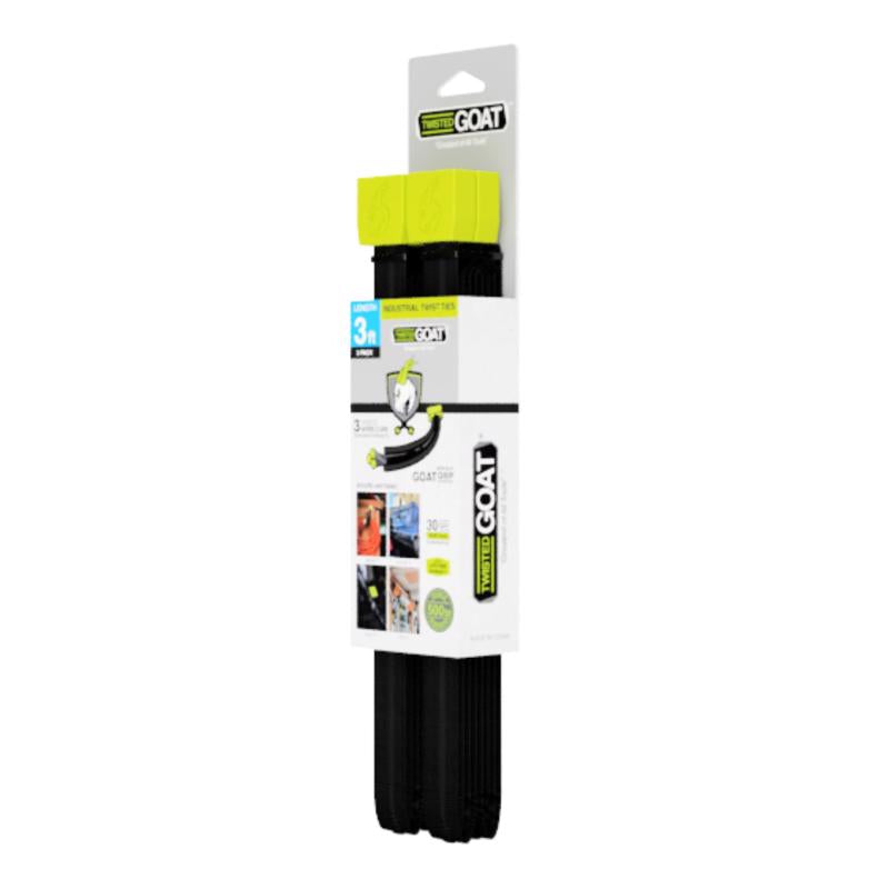 Twisted Goat 36 in. L Black Twist Ties 2 pk