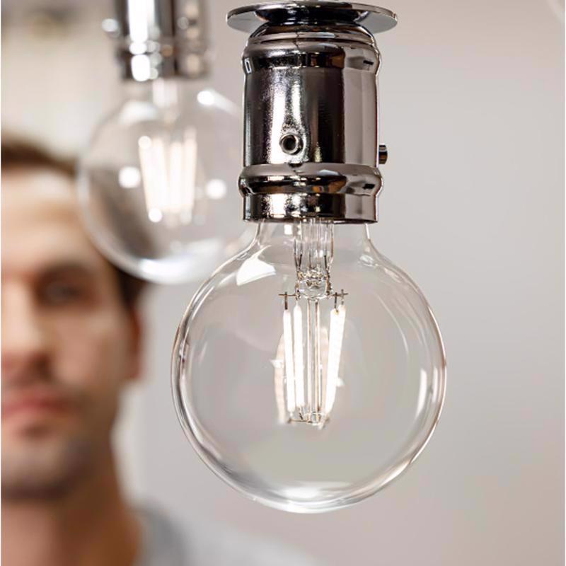Feit White Filament G25 E26 (Medium) Filament LED Bulb Soft White 60 Watt Equivalence 3 pk