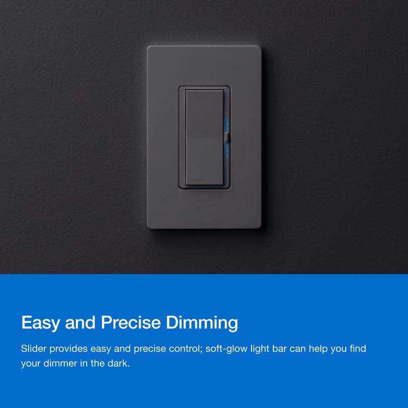 Lutron Diva 3-Way Smart-Enabled Dimmer and Remote White 1 pk