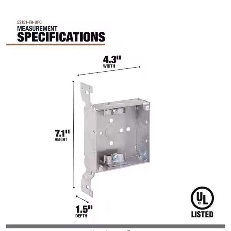 BOX MOUNT SQ STL 4"H