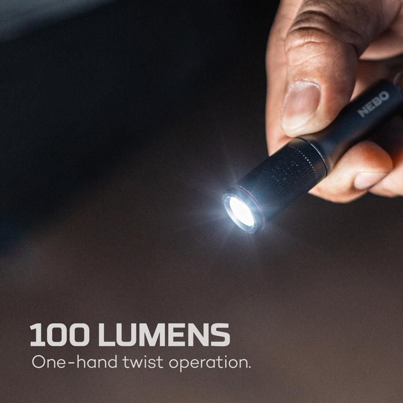 NEBO Columbo 100 lm Black/Gray LED Keychain Light AAA Battery