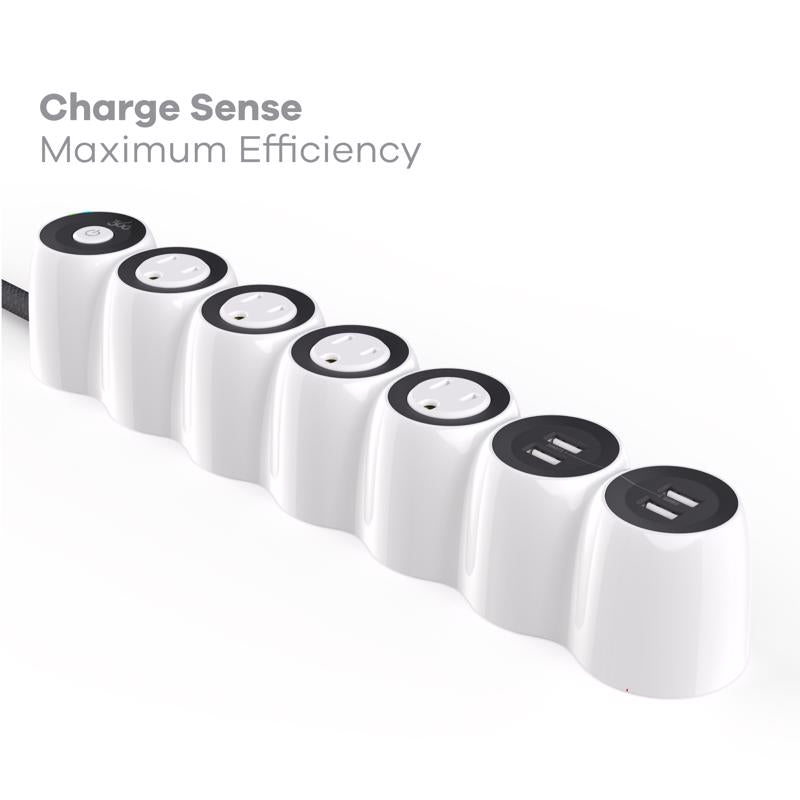 360 Electrical PowerCurve 5 ft. L 4 outlets Power Strip w/Surge Protection White 1080 J