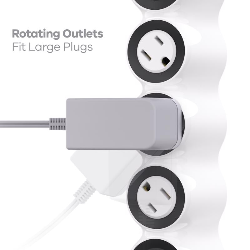360 Electrical PowerCurve 5 ft. L 4 outlets Power Strip w/Surge Protection White 1080 J