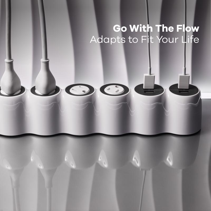 360 Electrical PowerCurve 5 ft. L 4 outlets Power Strip w/Surge Protection White 1080 J