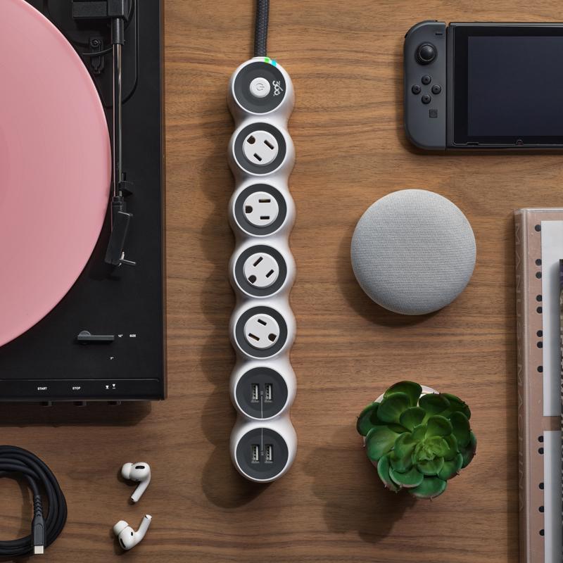 360 Electrical PowerCurve 5 ft. L 4 outlets Power Strip w/Surge Protection White 1080 J