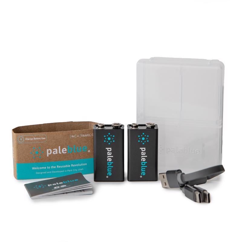 Pale Blue Earth 9-Volt Lithium Batteries 2 pk Clamshell
