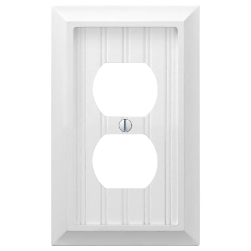 Amerelle Cottage Matte White 2 gang Compressed Composite Duplex Wall Plate 1 pk