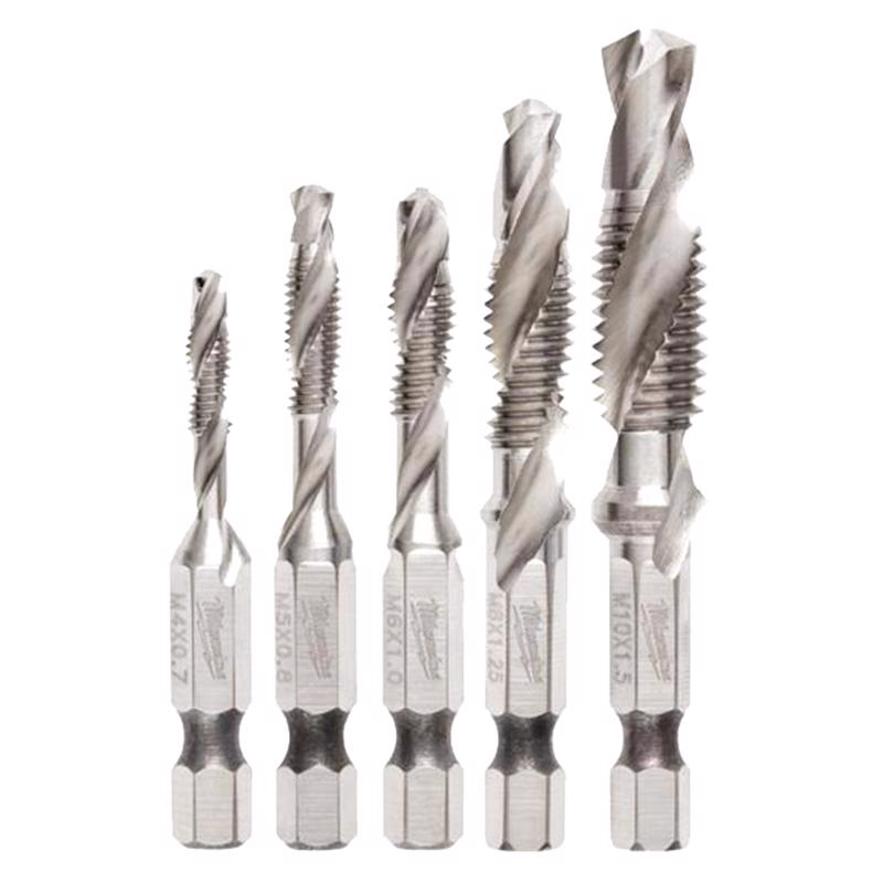 DRLL&TAP ST MTL 5PC 1/4"