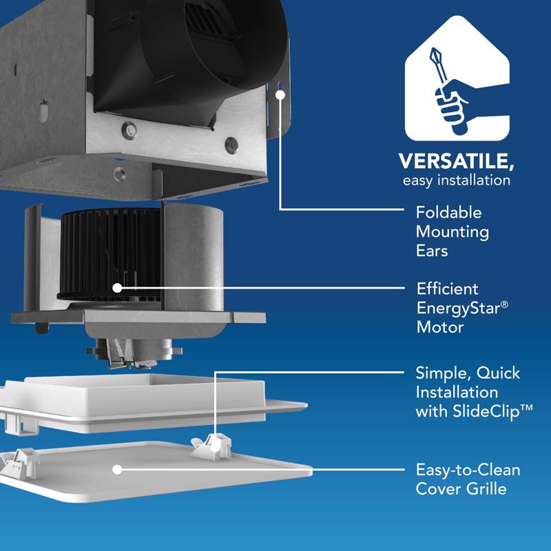 Broan Roomside 60 CFM 0.9 Sones Exhaust Fan
