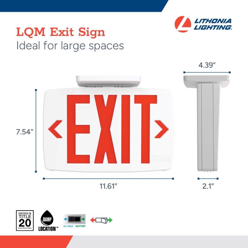 Lithonia Lighting LQM Switch Hardwired LED White Exit Sign