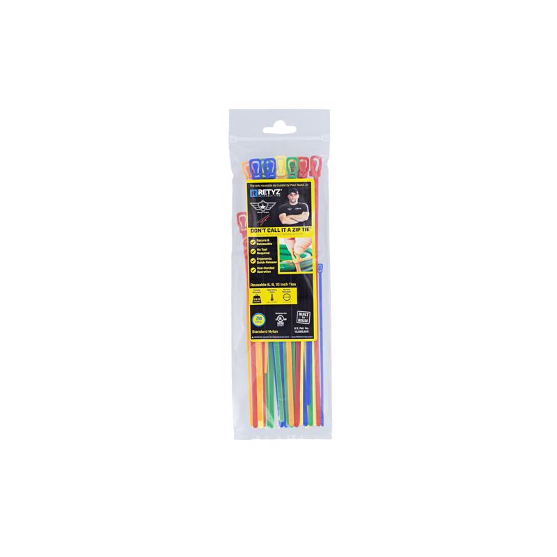 RETYZ 6/8/10 in. L Assorted Cable Tie 30 pk