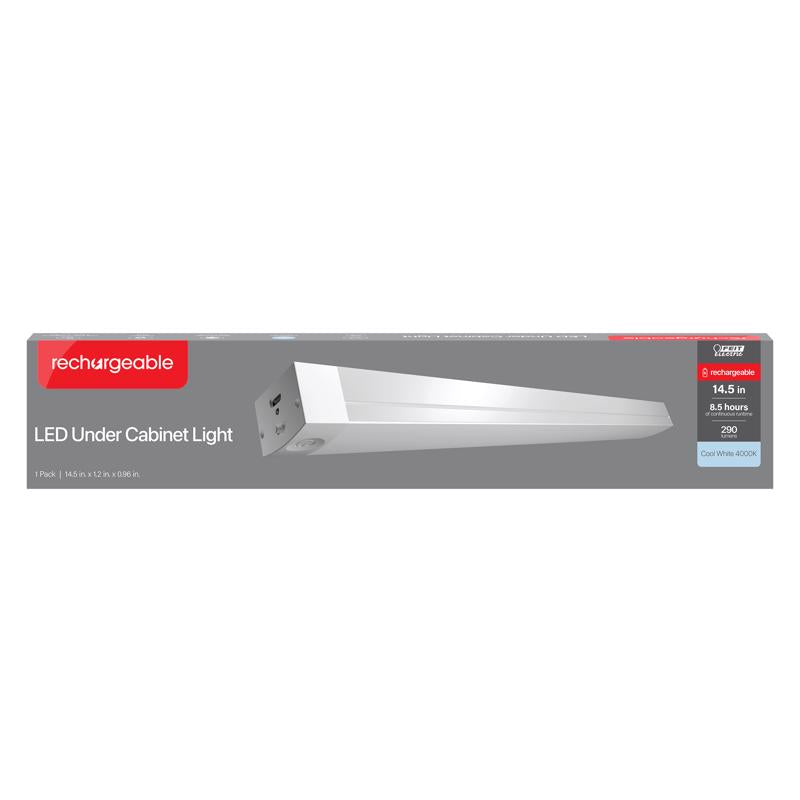Feit 14.5 in. L White Battery Powered LED Under Cabinet Light Strip 290 lm