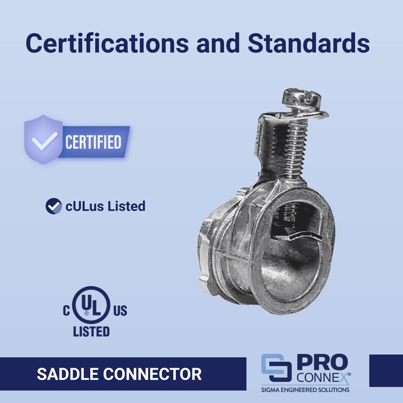 Sigma Engineered Solutions 3/4 in. D Die-Cast Zinc Saddle Connector For AC, MC and NM 1 bag