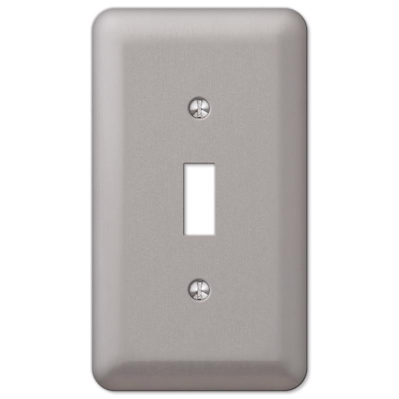 Amerelle Devon Brushed Nickel 1 gang Steel Toggle Wall Plate 1 pk