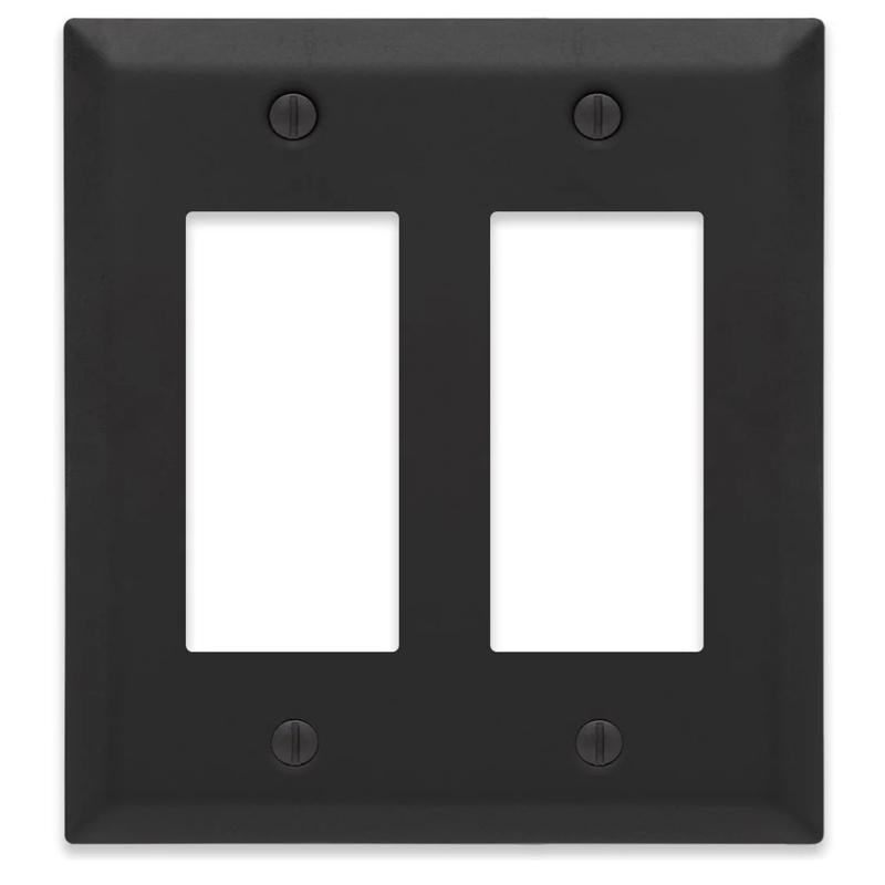 Amerelle Century Matte Black 2 gang Steel Wall Plate 1 pk