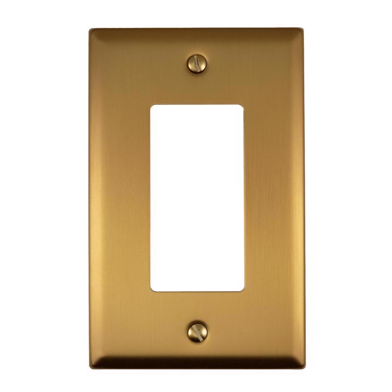 Amerelle Oxford Brushed Gold 1 gang Stamped Steel Decorator Wall Plate 1 pk