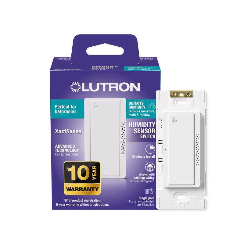 Lutron 3 amps Single Pole Appliance Smart-Enabled Switch White 1 pk