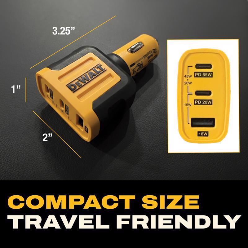 DEWALT 3 Port USB Car Charger