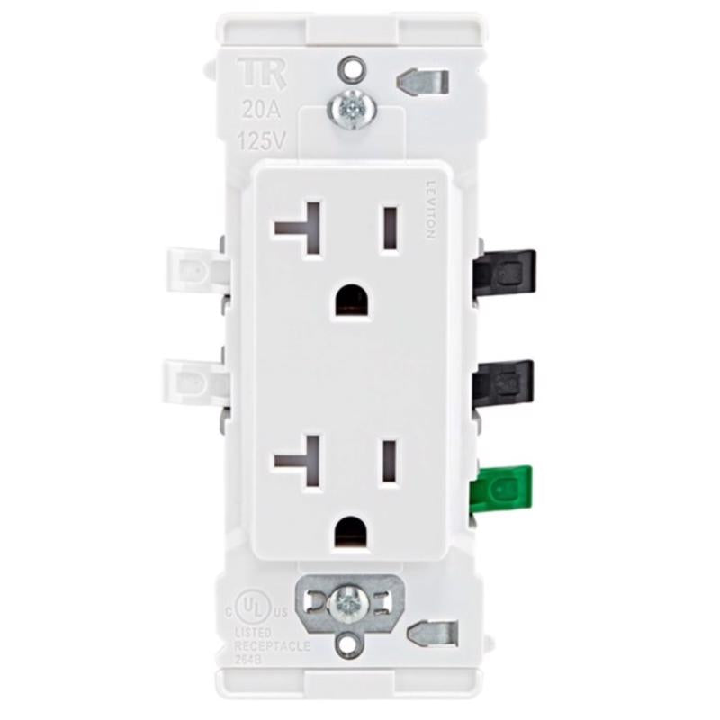 Leviton Lever Edge 20 amps 125 V White Outlet 5-20R 10 pk