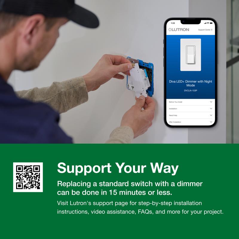 Lutron White 150 W 3-Way Dimmer Switch 1 pk