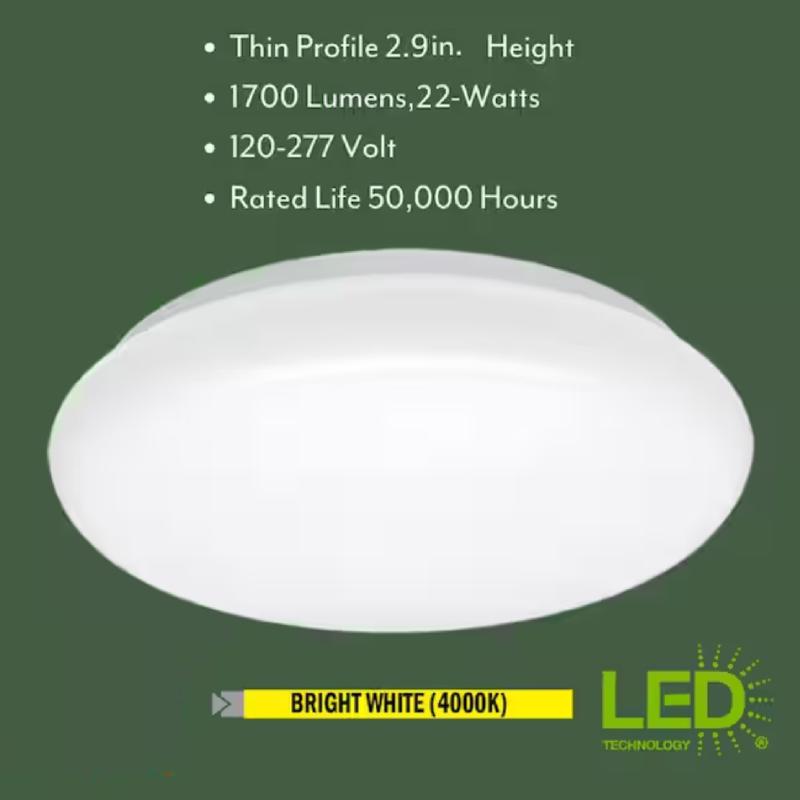 ETI 2.9 in. H X 16 in. W X 16 in. L Ceiling Light
