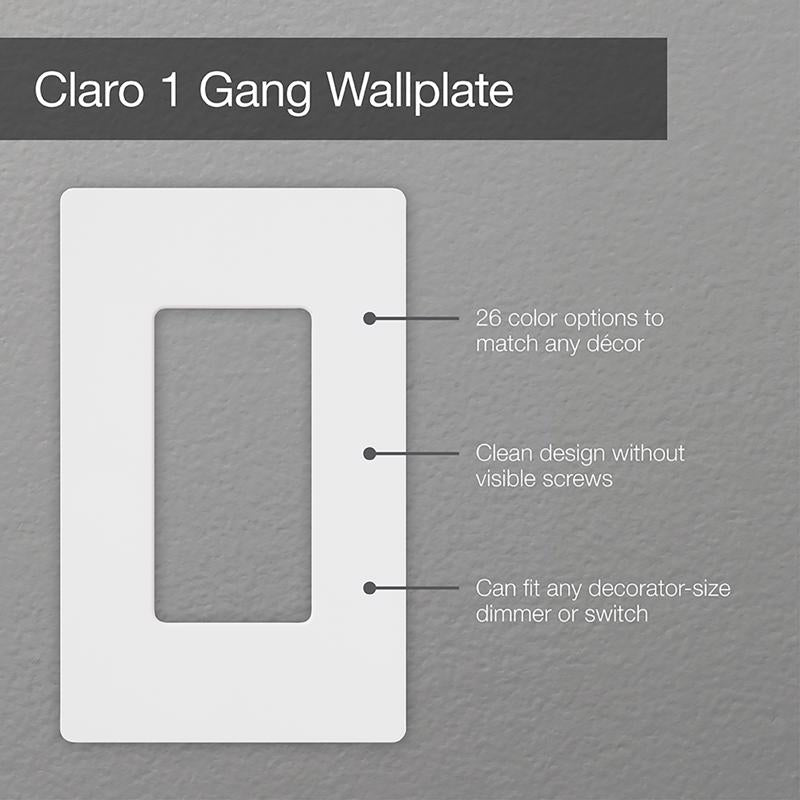 Lutron Claro White 1 gang Plastic Wall Plate 6 pk