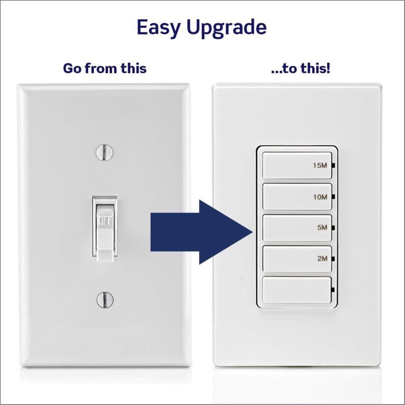 Leviton Decora Indoor Wall Switch Timer 120 V White