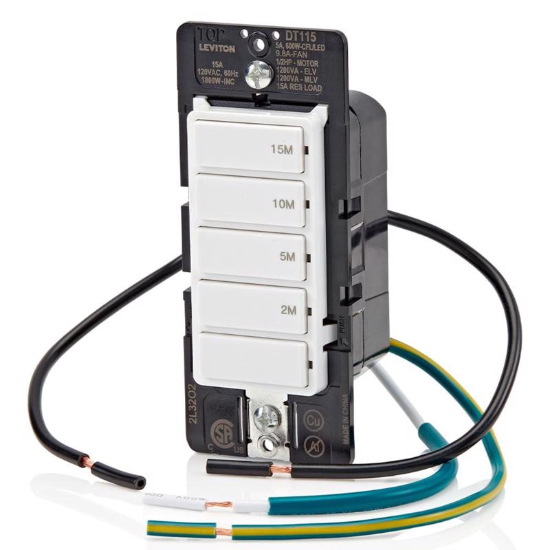 Leviton Decora Indoor Wall Switch Timer 120 V White