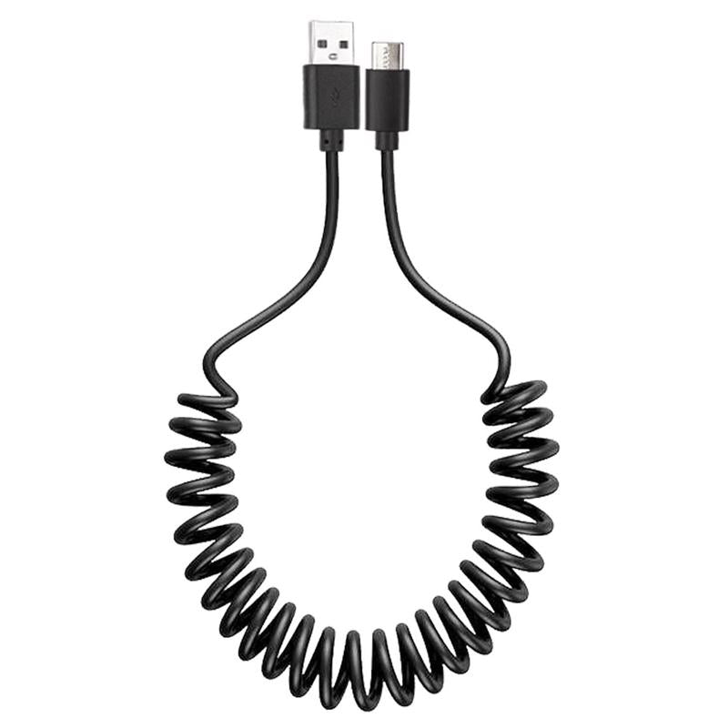 Diamond Visions Assorted Coiled Cord USB-A to USB-C Cable For All Mobile Devices 6 ft. L