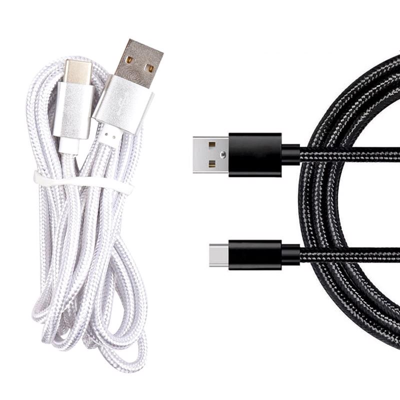 Diamond Visions Assorted Braided Cord USB-A to USB-C Cable For All Smartphones 6 ft. L
