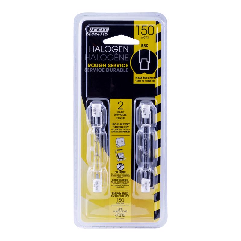 Feit 150 W T3 Tubular Halogen Bulb 2000 lm Warm White 2 pk