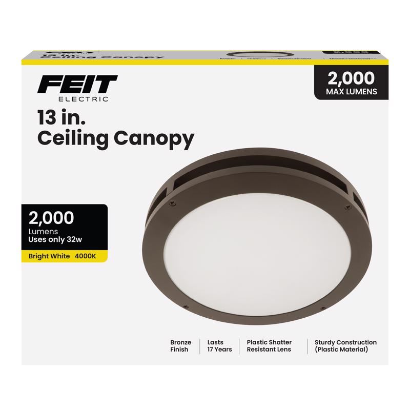 Feit 2.3 in. H X 13 in. W X 13 in. L Bronze Ceiling Fixture